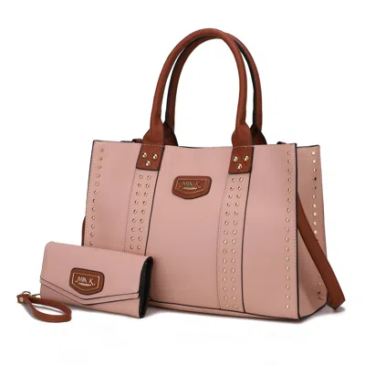 Mkf Collection By Mia K Davina Vegan Leather Women's Tote Bag With Wallet In Gold