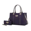 Mkf Collection By Mia K Davina Vegan Leather Women's Tote Bag With Wallet In Purple