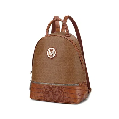 Mkf Collection By Mia K Denice Signature Backpack Vegan Leather Daypack Bag By Mia K In Brown
