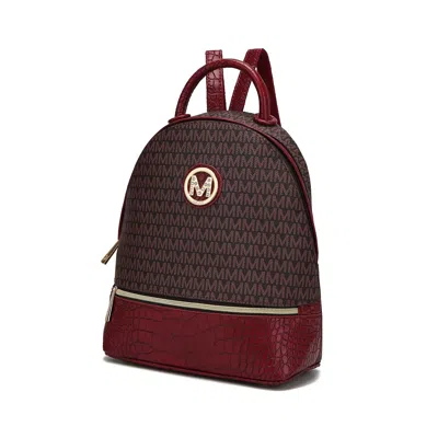 Mkf Collection By Mia K Denice Signature Backpack Vegan Leather Daypack Bag By Mia K In Red