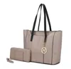 Mkf Collection By Mia K Dinah Light Weight Tote Bag With Wallet In Beige