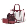 Mkf Collection By Mia K Diva Pvc Tote Bag With Tweed Bucket Bag And Small Pouch Purse By Mia K