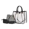 Mkf Collection By Mia K Diva Pvc Tote Bag With Tweed Bucket Bag And Small Pouch Purse By Mia K