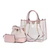 Mkf Collection By Mia K Diva Pvc Tote Bag With Tweed Bucket Bag And Small Pouch Purse By Mia K