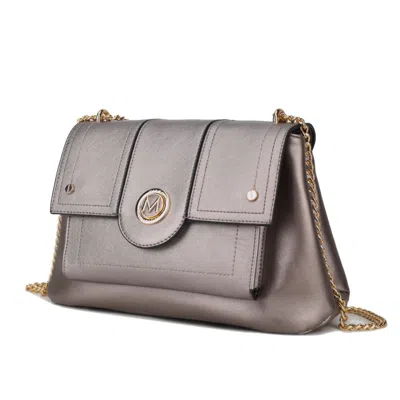 Mkf Collection By Mia K Eden Vegan Leather Women's Shoulder Bag In Silver