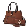 Mkf Collection By Mia K Edith Vegan Leather Women's Tote Bagwith Wallet - 2 Pieces In Multi