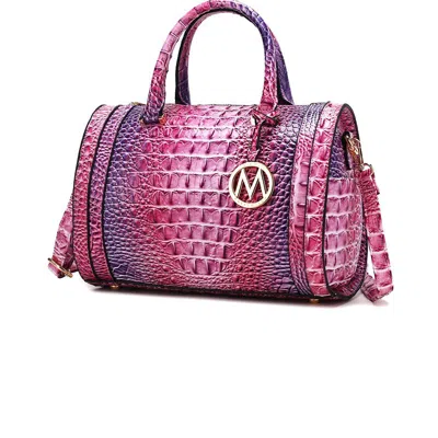 Mkf Collection By Mia K Eleanor Gradient Croco Satchel Bag In Purple