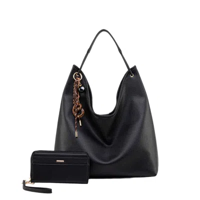Mkf Collection By Mia K Eloa Hobo Bag Women's Vegan Leather Shoulder Bag Handbag By Mia K In Black
