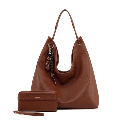 Mkf Collection By Mia K Eloa Hobo Bag Women's Vegan Leather Shoulder Bag Handbag By Mia K In Brown