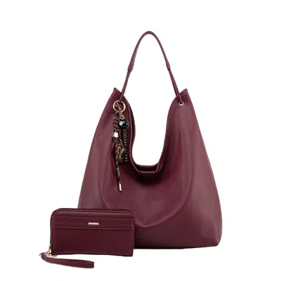 Mkf Collection By Mia K Eloa Hobo Bag Women's Vegan Leather Shoulder Bag Handbag By Mia K In Burgundy