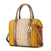 Mkf Collection By Mia K Ember Faux Crocodile-embossed Vegan Leather Women's Large Satchel Handbag In Beige