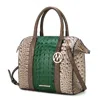 Mkf Collection By Mia K Ember Faux Crocodile-embossed Vegan Leather Women's Large Satchel Handbag In Green