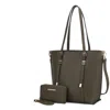 Mkf Collection By Mia K Emery Vegan Leather Women's Tote Bag With Wallet In Green