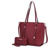 Mkf Collection By Mia K Emery Vegan Leather Women's Tote Bag With Wallet In Red
