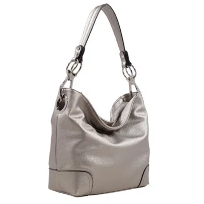 Mkf Collection By Mia K Emily Hobo Women's Bag Vegan Leather Multi Compartments By Mia K. In Silver