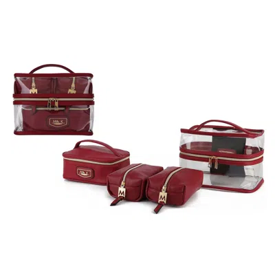 Mkf Collection By Mia K Emma Women's Cosmetic 4 Pcs Set By Mia K In Red
