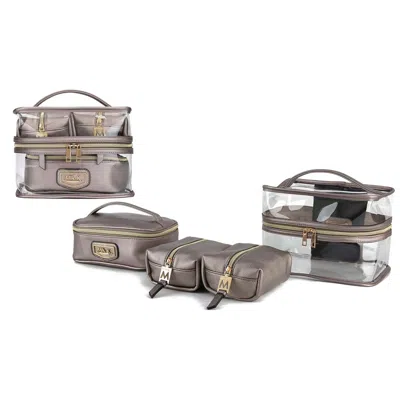 Mkf Collection By Mia K Emma Women's Cosmetic 4 Pcs Set By Mia K In Silver