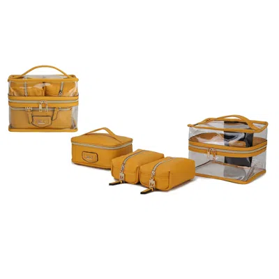 Mkf Collection By Mia K Emma Women's Cosmetic 4 Pcs Set By Mia K In Yellow