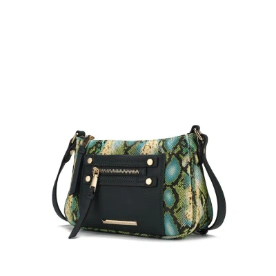 Mkf Collection By Mia K Essie Snake Embossed Vegan Leather Crossbody In Green