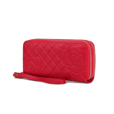 Mkf Collection By Mia K Eve Genuine Leather Croc Women's Wristlet Wallet By Mia K In Red