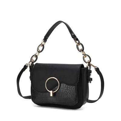 Mkf Collection By Mia K Fanta Croc Shoulder Women's Versatile Handbag By Mia K. In Black