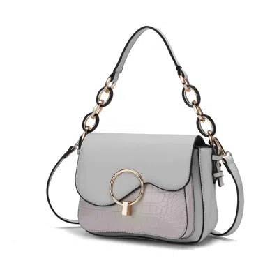Mkf Collection By Mia K Fanta Croc Shoulder Women's Versatile Handbag By Mia K. In Grey