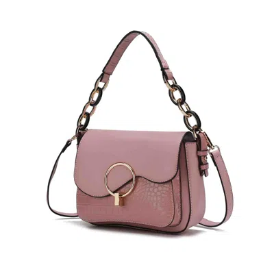 Mkf Collection By Mia K Fanta Croc Shoulder Women's Versatile Handbag By Mia K. In Pink