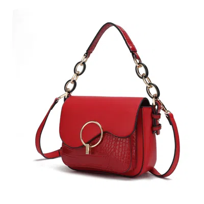 Mkf Collection By Mia K Fanta Croc Shoulder Women's Versatile Handbag By Mia K. In Red