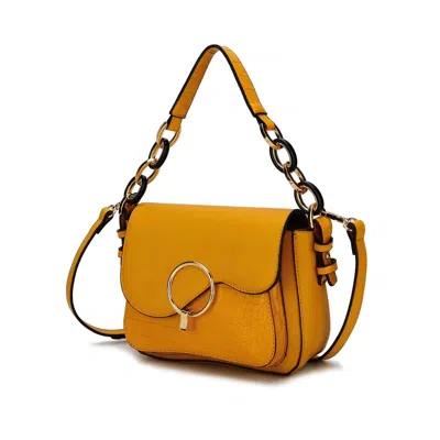 Mkf Collection By Mia K Fanta Croc Shoulder Women's Versatile Handbag By Mia K. In Yellow