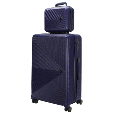 Mkf Collection By Mia K Felicity Carry-on Hardside Spinner And Cosmetic Case Set 2 Pieces In Blue