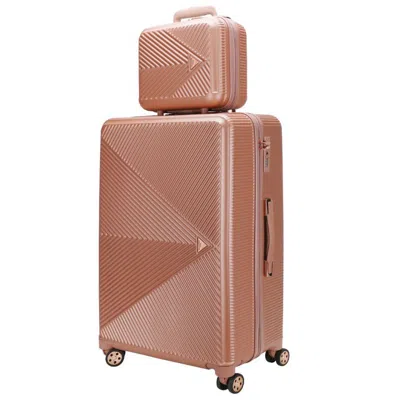 Mkf Collection By Mia K Felicity Carry-on Hardside Spinner And Cosmetic Case Set 2 Pieces In Brown