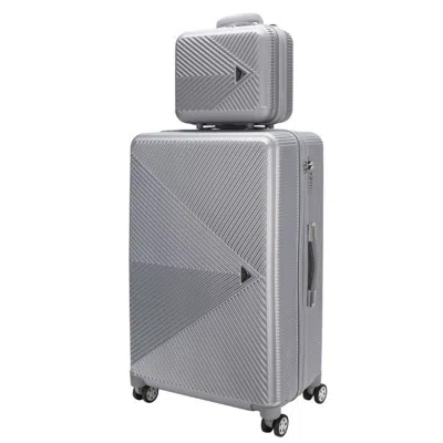 Mkf Collection By Mia K Felicity Carry-on Hardside Spinner And Cosmetic Case Set 2 Pieces In Grey
