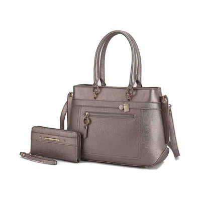 Mkf Collection By Mia K Gardenia Tote Women's Bag With Wallet Vegan Leather By Mia K In Silver