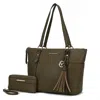 Mkf Collection By Mia K Gloria Women's Tote Bag With Wallet Set By Mia K In Green