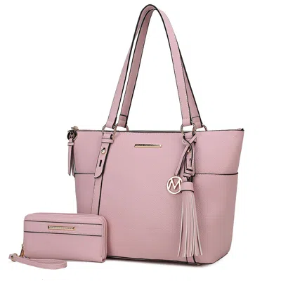 Mkf Collection By Mia K Gloria Women's Tote Bag With Wallet Set By Mia K In Pink