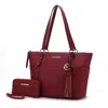 Mkf Collection By Mia K Gloria Women's Tote Bag With Wallet Set By Mia K In Red