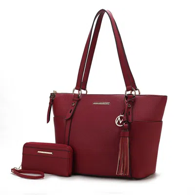 Mkf Collection By Mia K Gloria Women's Tote Bag With Wallet Set By Mia K In Red