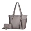 Mkf Collection By Mia K Gloria Women's Tote Bag With Wallet Set By Mia K In Silver