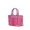 Mkf Collection By Mia K Grace Signature And Croc Embossed Tote Handbag In Pink