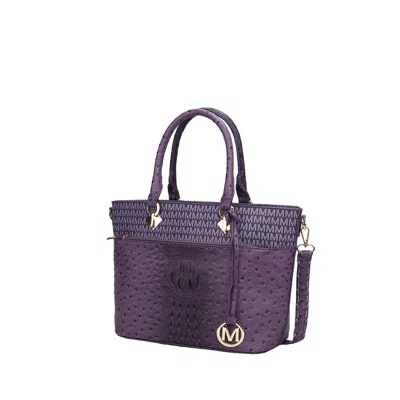 Mkf Collection By Mia K Grace Signature And Croc Embossed Tote Handbag In Purple
