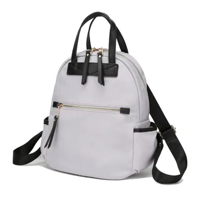 Mkf Collection By Mia K Greer Nylon Backpack Multi Pockets In Grey