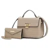 Mkf Collection By Mia K Hadley Vegan Leather Women's Satchel Bag With Wristlet Wallet- 2 Pieces In Yellow
