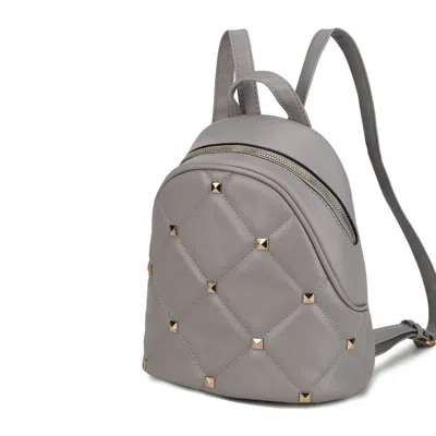 Mkf Collection By Mia K Hayden Quilted Vegan Leather With Studs Women's Backpack In Grey