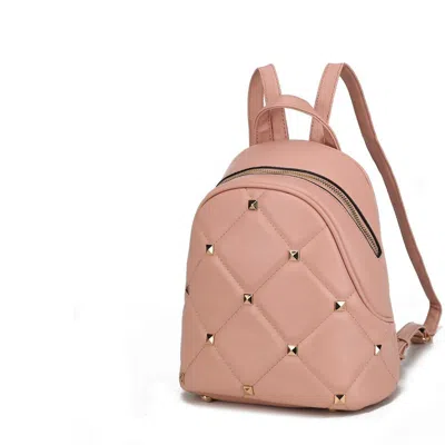 Mkf Collection By Mia K Hayden Quilted Vegan Leather With Studs Women's Backpack In Pink