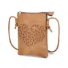 Mkf Collection By Mia K Heartly Vegan Leather Small Crossbody Handbag In Brown