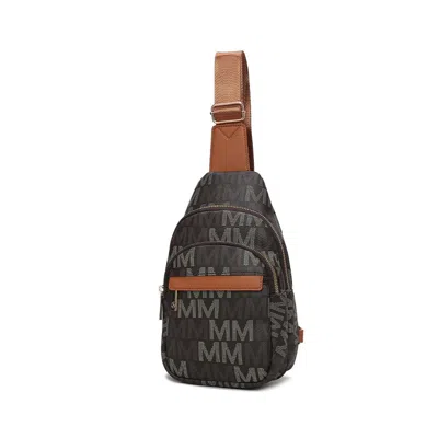 Mkf Collection By Mia K Helaena M Logo Printed Vegan Leather Women's Sling Bag By Mia K In Brown