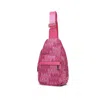 Mkf Collection By Mia K Helaena M Logo Printed Vegan Leather Women's Sling Bag By Mia K In Pink