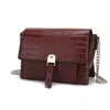 Mkf Collection By Mia K Hope Crocodile Embossed Vegan Leather Women's Shoulder Bag In White