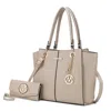 Mkf Collection By Mia K Ivy Vegan Leather Women's Tote Handbag With Wallet In Grey