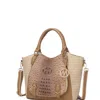 Mkf Collection By Mia K Jacqueline Signature Satchel Handbag In Brown